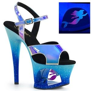 “On The Moon” Holographic Glow In the Dark 7in Pleaser Heels, Women Heels